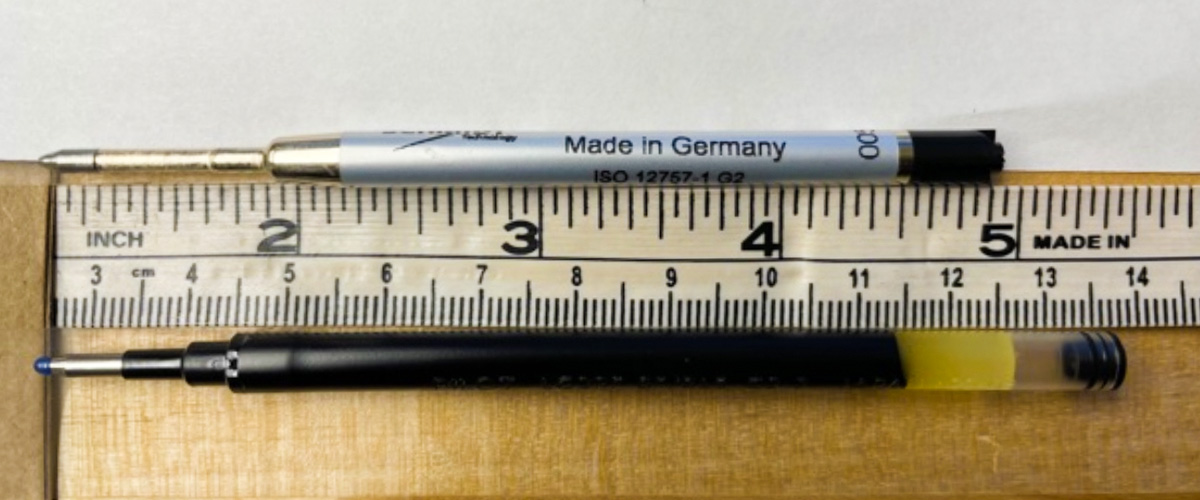 How to trim a Pilot G2 ink refill for a Short length pen Tactile Support